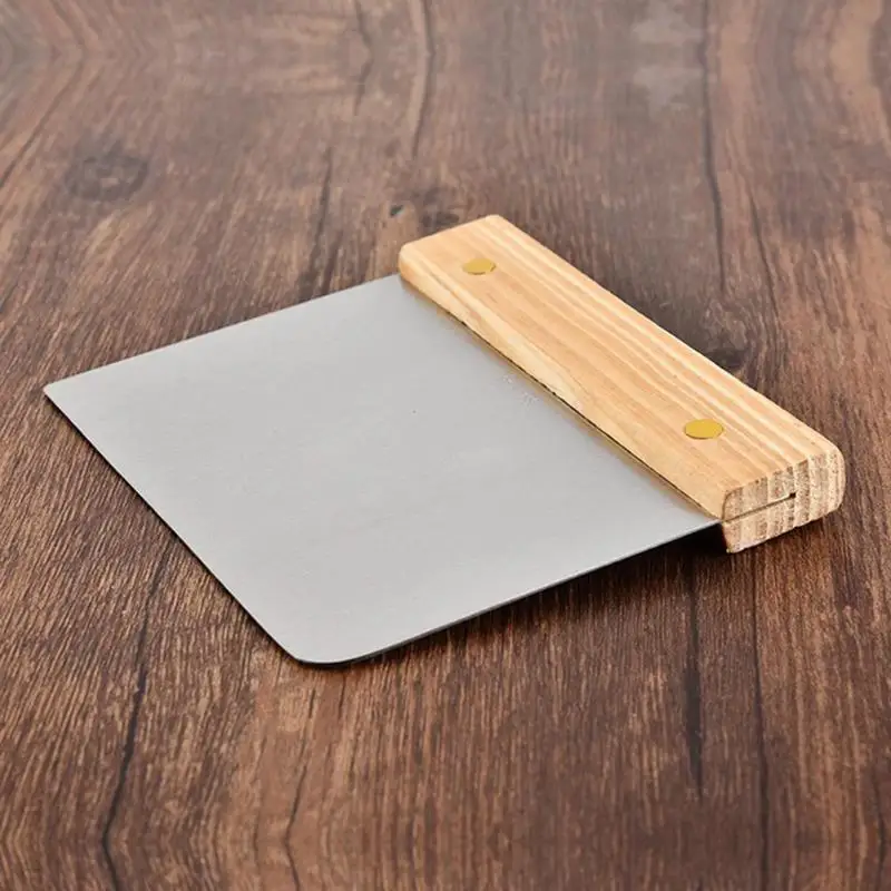 Кухонный резак для теста торта шпатель с деревянной ручкой скребок крема лезвие