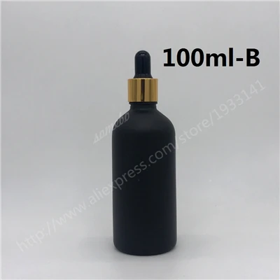 100ML B 50 мл 100 мл матовая черная стеклянная бутылка с капельницей Черная Стеклянная бутылка с эфирным маслом - Цвет: 100ML B