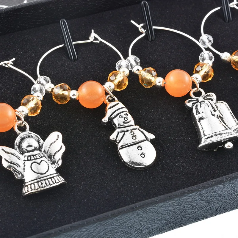 1 коробка оранжевая кристальная Рождественская эмалированная подвеска подвески