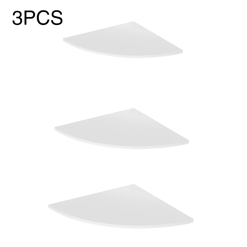 3pcs storage rack display organizer bathroom kitchen home decor corner shelf sector shower office wall mounted floating free global shipping