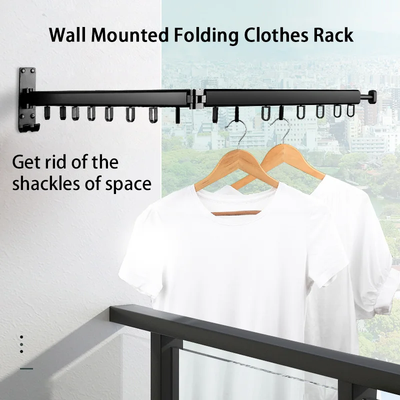 Складная вешалка для одежды настенная подвесная с лошадьми телескопические