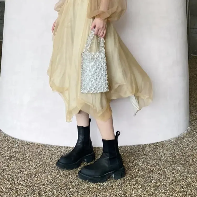 

boots Genuine Chelsea 2020 new net red women British soft leather flat bottomed short barefoot