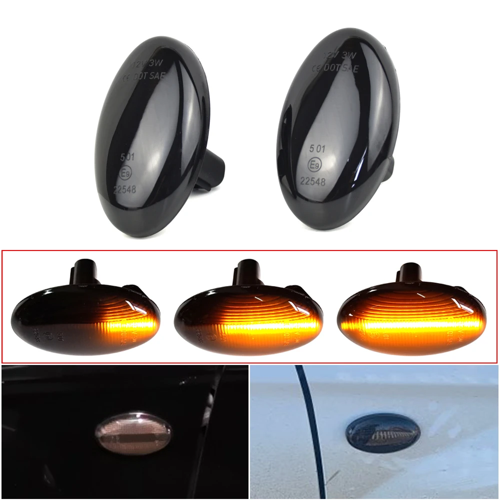 2PCS Dynamic Led Side Marker Turn Signal indicator Sequential blink Light lamp For Subaru Impreza WRX Sti 02-07 Forester Liberty