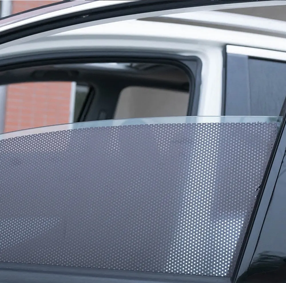 

2PCS Car Sunshade Stickers Sunshade Film 42*38CM Car Side Window Sunshade PVC Static Mesh Film Window Sunshade Film For Door Car
