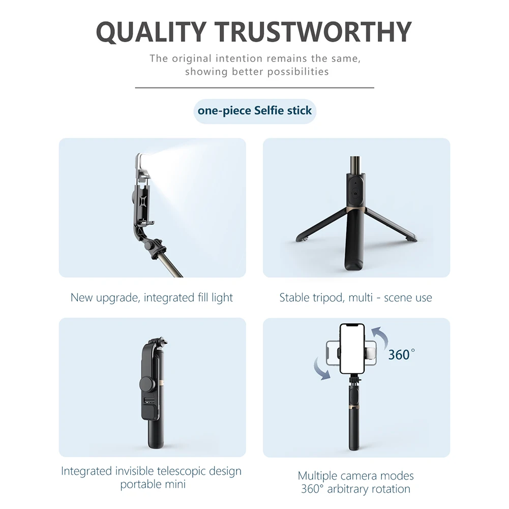 Q03S Складная Bluetooth мини селфи алюминиевая палка со светодиодной подсветкой для