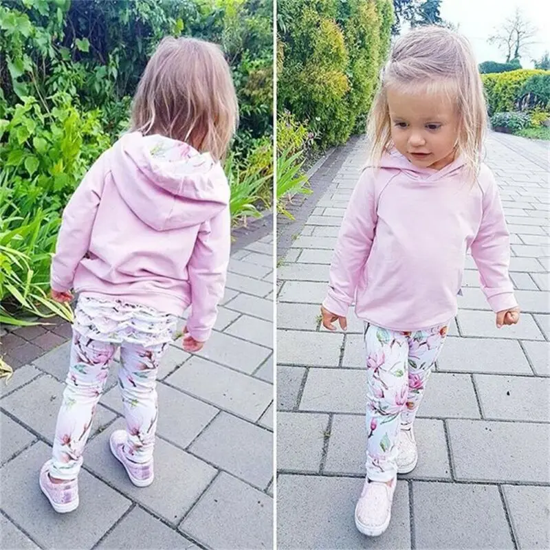 Одежда для новорожденных девочек 0 24 месяцев розовая толстовка с капюшоном штаны