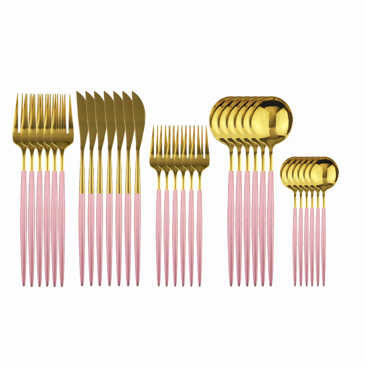 Набор столовых приборов из нержавеющей стали 18/10 розового золота 30 шт.|Наборы