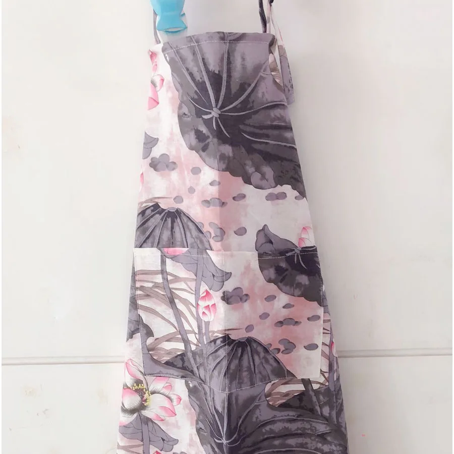 

Длинный фартук из хлопка и льна, дышащий, без рукавов, с защитой от загрязнений, в Литературном ретро-стиле, для домашней выпечки