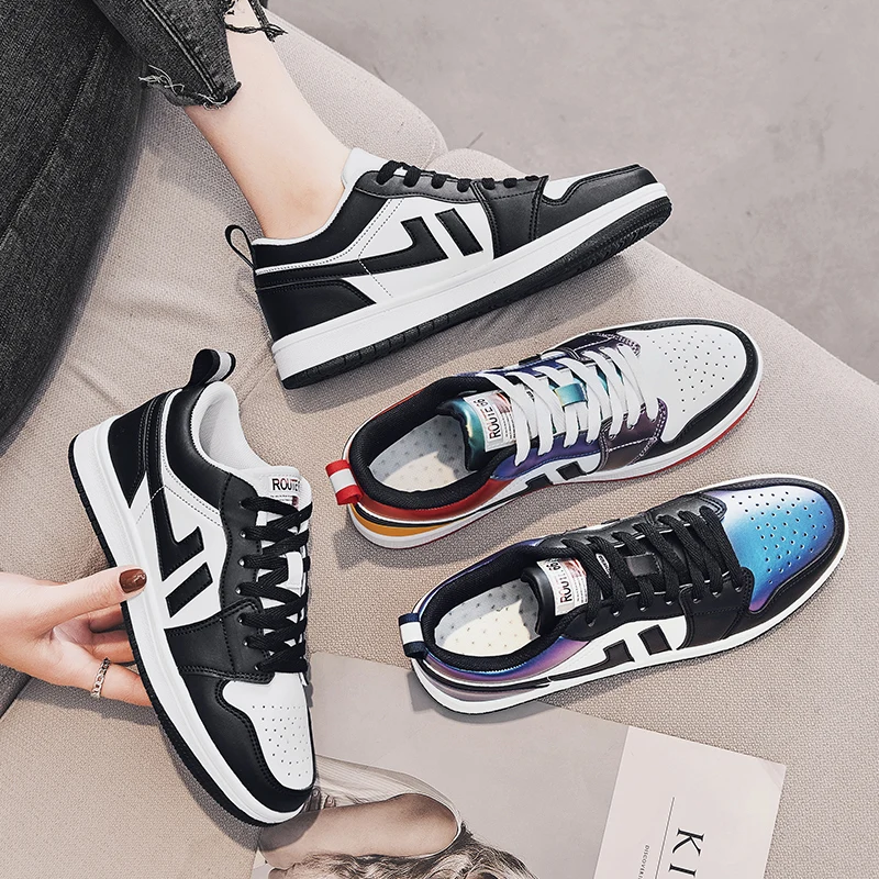 

pring New Women's Casual Shoes Soft Leather Running Sneakers Unisex Couple Board Shoes Women Comfortable Fashion Shoes