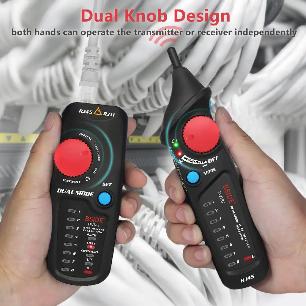 Тестер сетевого кабеля RJ45 RJ11 двухрежимный детектор-трассировщик с тонером для