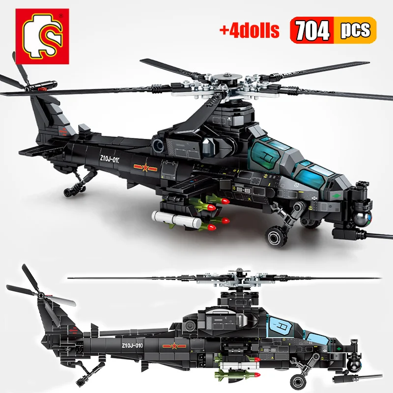 SEMBO 704pcsTechnical военные создатель полиции SWAT армейские вооруженных вертолет