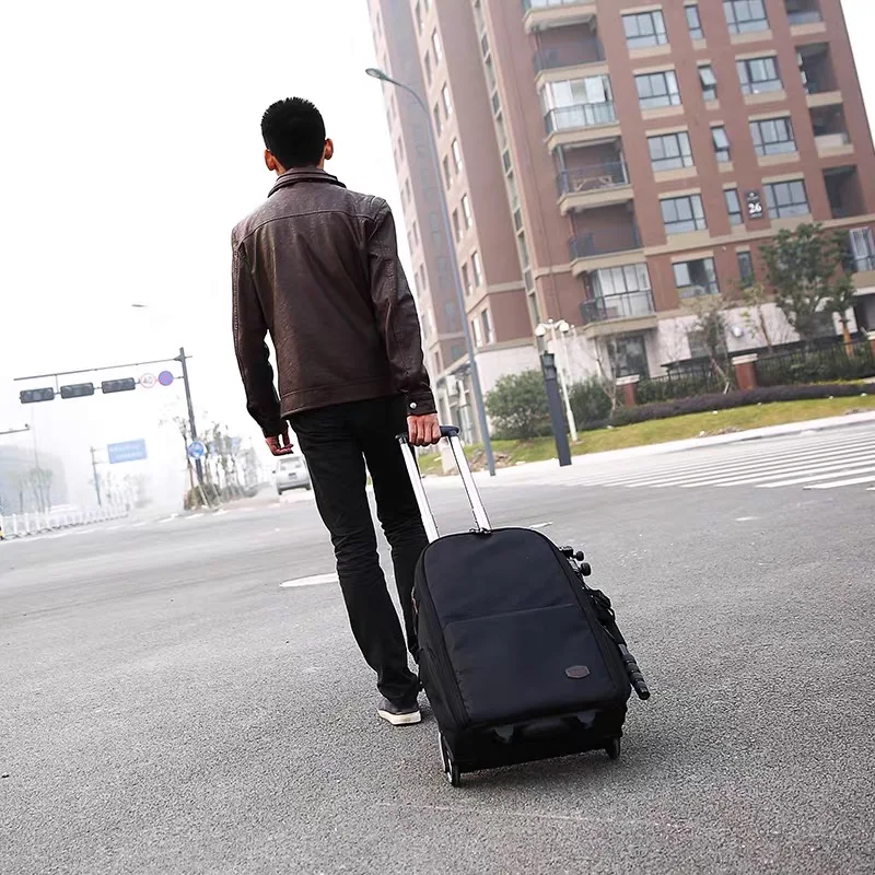 camera trolley suitcase on wheels trolley backpack travel bag slr luggage casual digital backpack professional photographer bag free global shipping