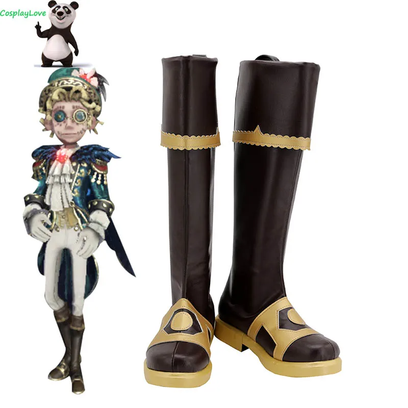 

CosplayLove Identity V Acrobat Mike Morton Mr. Swifts Halloween Brown Cosplay Shoes Long Boots Leather Custom Hand Made