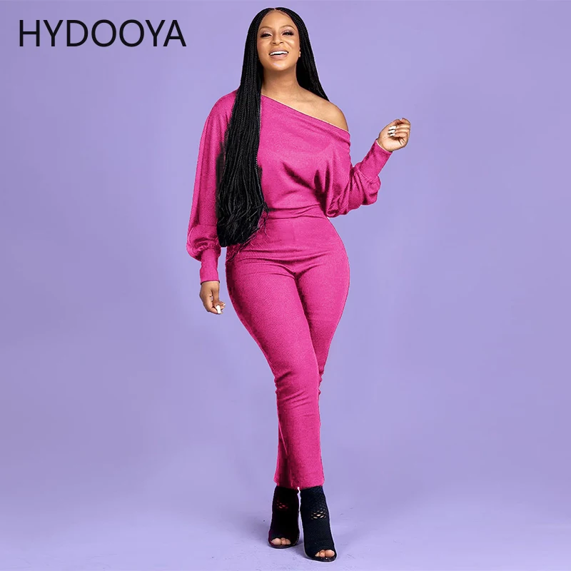 

Plus Size Jumpsuit Casual Women Clothes Sexy One Shoulder Long Sleeve Romper High Waist One Piece Overall Dropshipping Wholesale