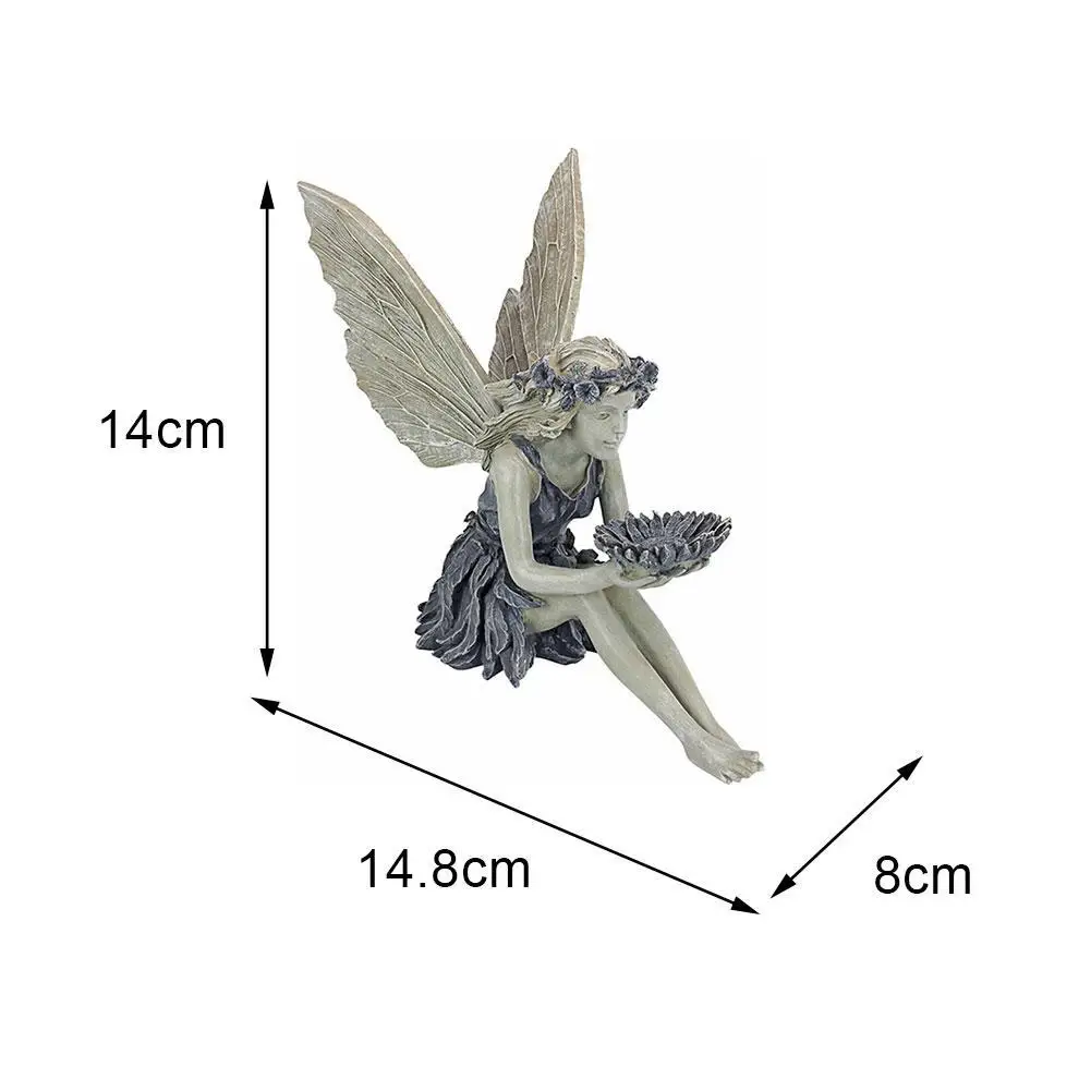 

The Sunflower Fairy Statue Beautiful Angel Sculpture Realistic Figure Ornament Stone Garden Yard Art Outdoors Indoor Decor N1