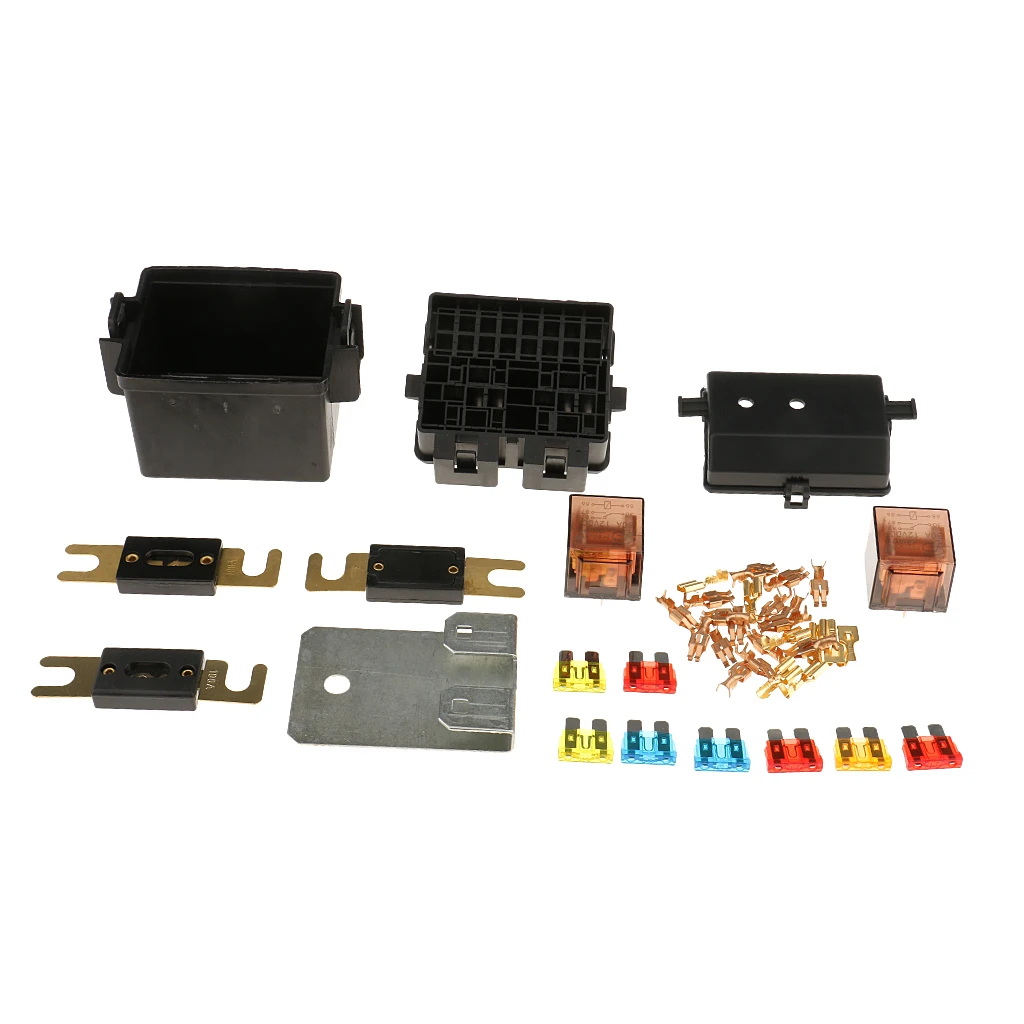 Universal Car Boat Truck Audio 12V 2-Way Relay Fuse Box Holder with 8 Fuses Sturdy and robust construction | Автомобили и