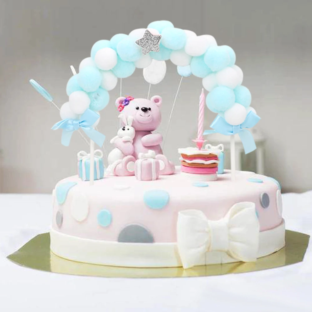 1 шт. на день рождения розовый синий мягкий помпон облако форма для выпечки тортов