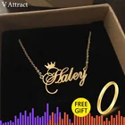 V притягивающий подарок для лучших друзей ожерелье с именем женское бижутерия на заказ курсивный чокер с короной женское колье из розового золота