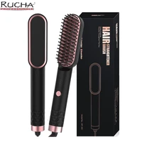 woman hair straightener comb brush ptc heating personal care smooth mens styling shape anti static fluffy straight beard comb