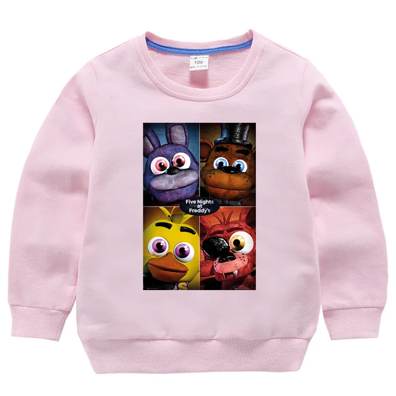 Детские хлопковые толстовки с капюшоном принтом Five Nights At Freddy хлопковый пуловер