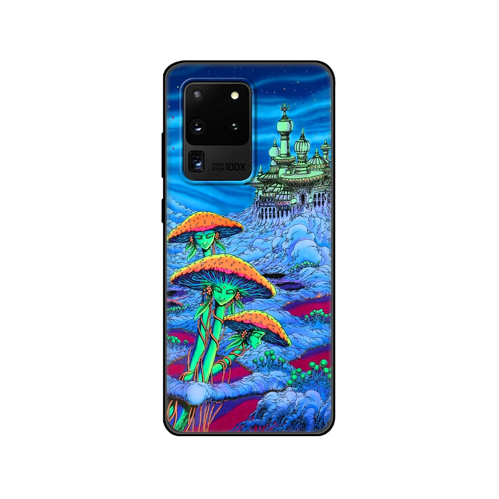 Черный чехол из ТПУ для Samsung galaxy S20 /S20 PLUS/S20 ultra/S20 + /S20FE задняя крышка с грибом
