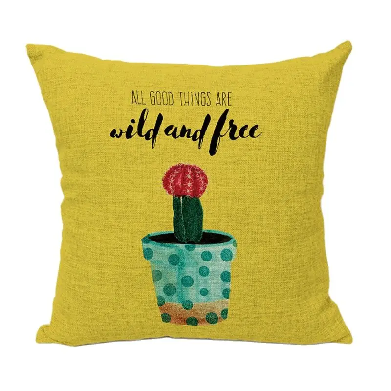 Изображение тропическая алмофада лист зеленая Подушка с изображением кактуса