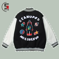 hip hop patchwork baseball jacket men vintage robot embroidery varsity oversized jackets harajuku streetwear campus casual coats