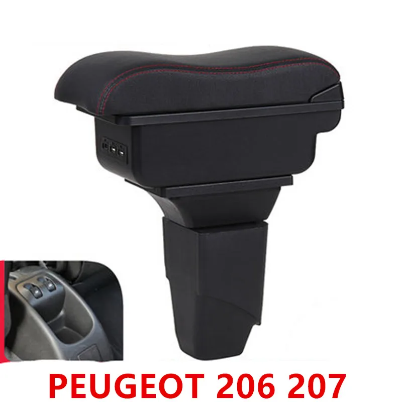 Для PEUGEOT 206 207 подлокотник коробка центральный магазин содержимое коробка автомобильный-стиль хранения центр консоль продукты интерьерные аксессуары
