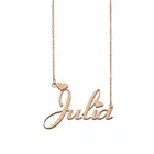 Джулия имя ожерелье из нержавеющей стали золото на заказ для женщин девочек Лучшие Друзья День рождения Свадьба рождественские дни матери подарок