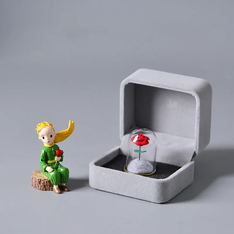 

LittlePrince with Fox Rose Decoration PVC Car Ornaments Auto Interior Accessories Decoration Birthday Gift Home Decoration