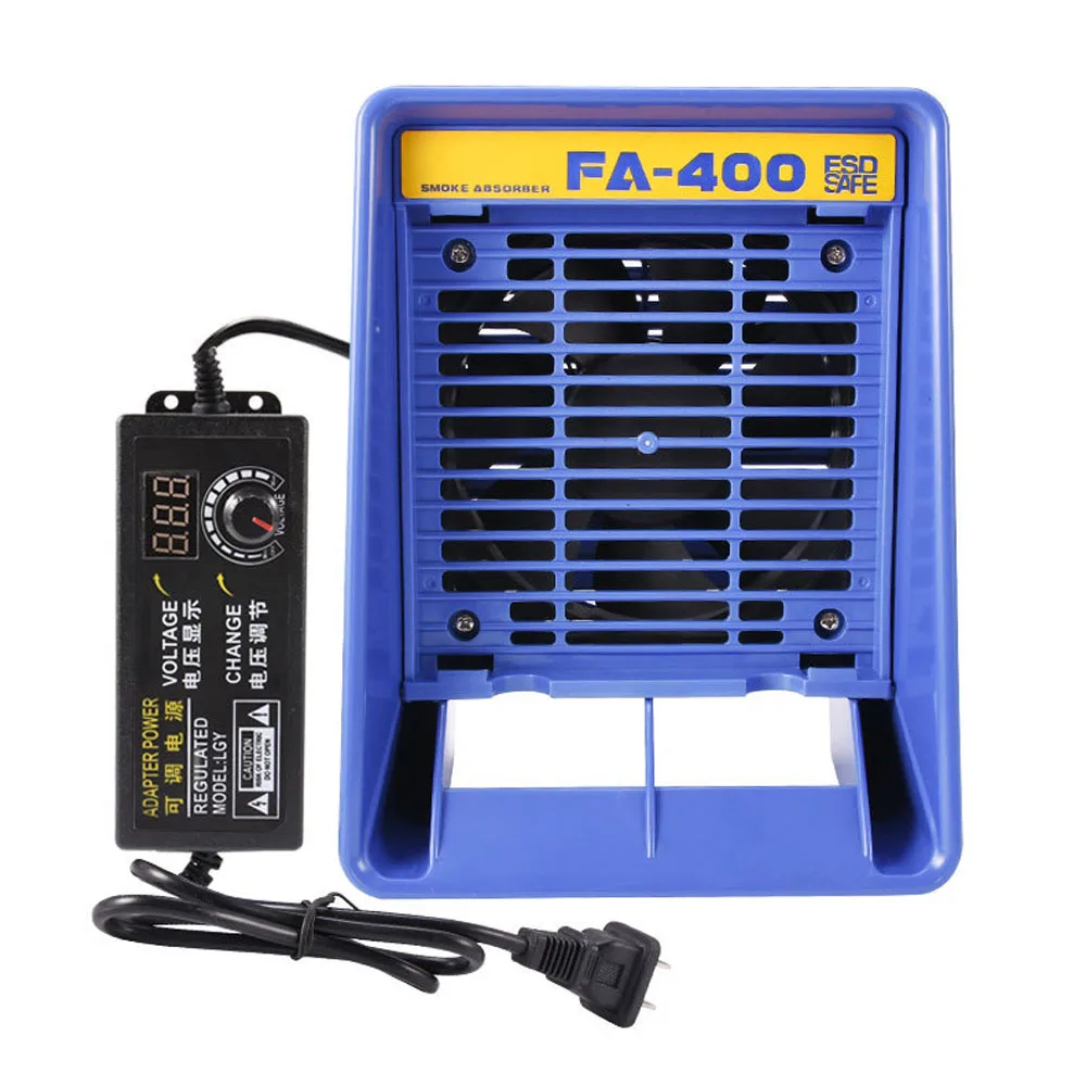 FA-400 Solder Iron Smoke Absorber Fume Extractor Soldering Air Blower Desktop Exhaust Fan Ventilator Smoke Absorb Machine
