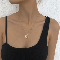 fashion simple moon necklace gothic femenino pendant womens necklaces free shipping party petite jewelry