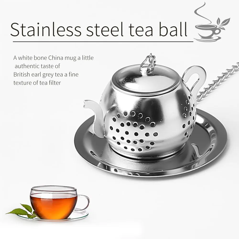 

304 Metal Tea Leak Filter Infuser Stainless Steel Loose Tea Leaf Spice Strainer Filter Herbal Spice Kitchen Accessories W/Hook
