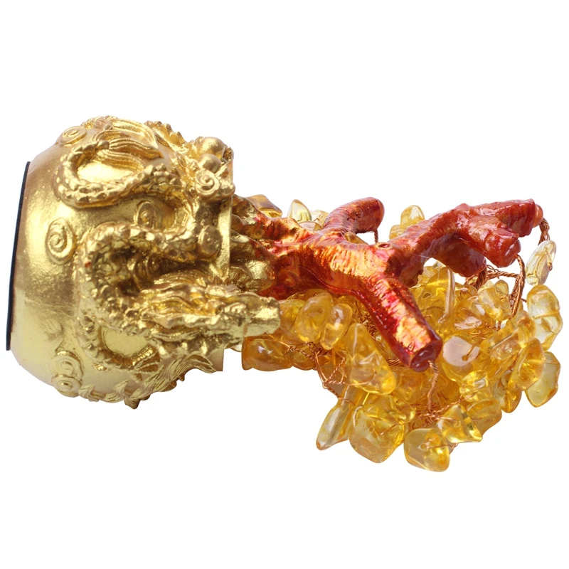 Chinese Golden Crystal Lucky Money Fortune Tree LUCKY Wealth Home Office Decoration Ornament Best Gifts | Дом и сад
