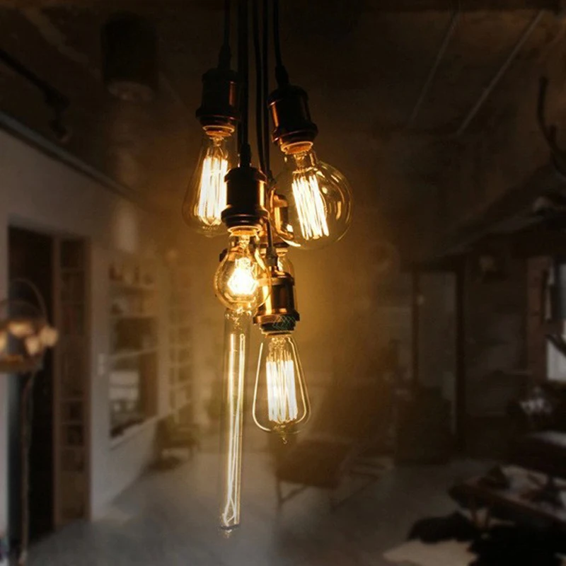 Античная Ретро Винтаж Edison E27 винт лампы Алюминий латунной подставкой Держатель