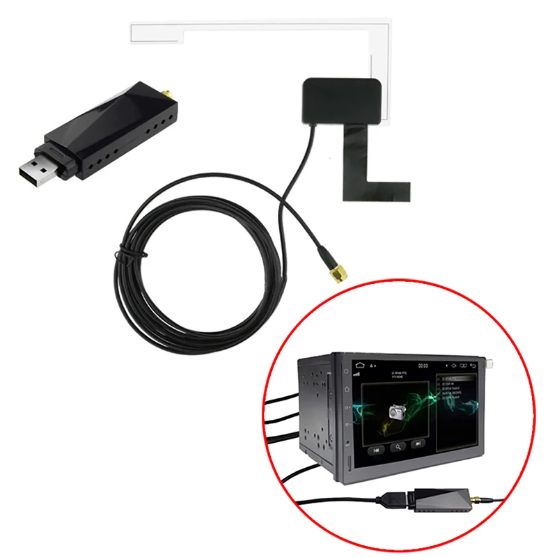

Dab Radio Receiver In Car Antenna Digital DAB+ Adapter Tuner Box Audio USB Amplified Loop Antenna Android Decoding Radio Receive