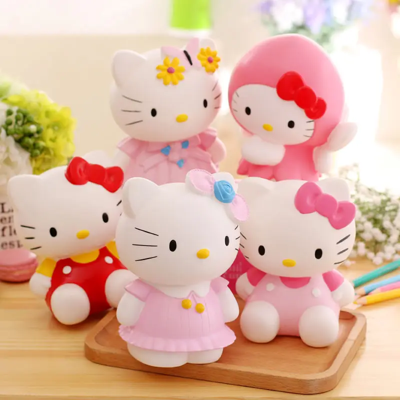 

Cute Cartoon Hello Kitty Piggy Bank Girl Piggy Bank Coin Jar Creative Holiday Birthday Gift Change Storage Box