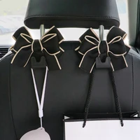 creative cute bowknot car seat back storage hooks vehicle headrest organizer hanger for groceries bag handbag car accessories