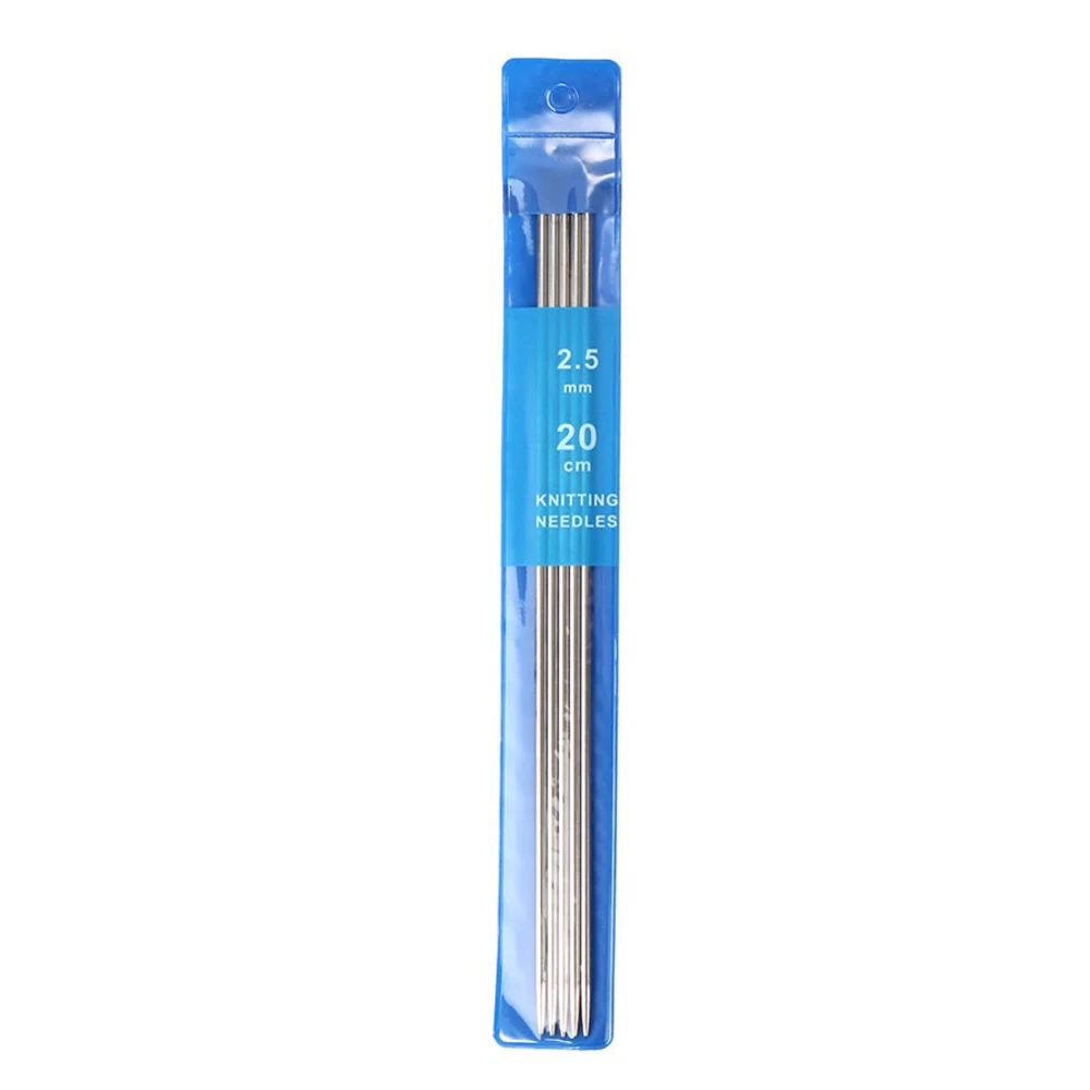 2.5mm 5 шт./компл. Нержавеющая сталь Вязание иглы 20 см с двойным вязальные крючки свитер игла для шарфов DIY Вязание инструменты - Цвет: 2.5mm