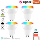 Умная Светодиодная лампа Zigbee, 4 Вт, 240 В переменного тока, с голосовым управлением через приложение Alexa Google Home