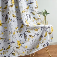flower birds blackout curtains for living room modern tulle sheer for bedroom kitchen curtain home decor american pastroal bird