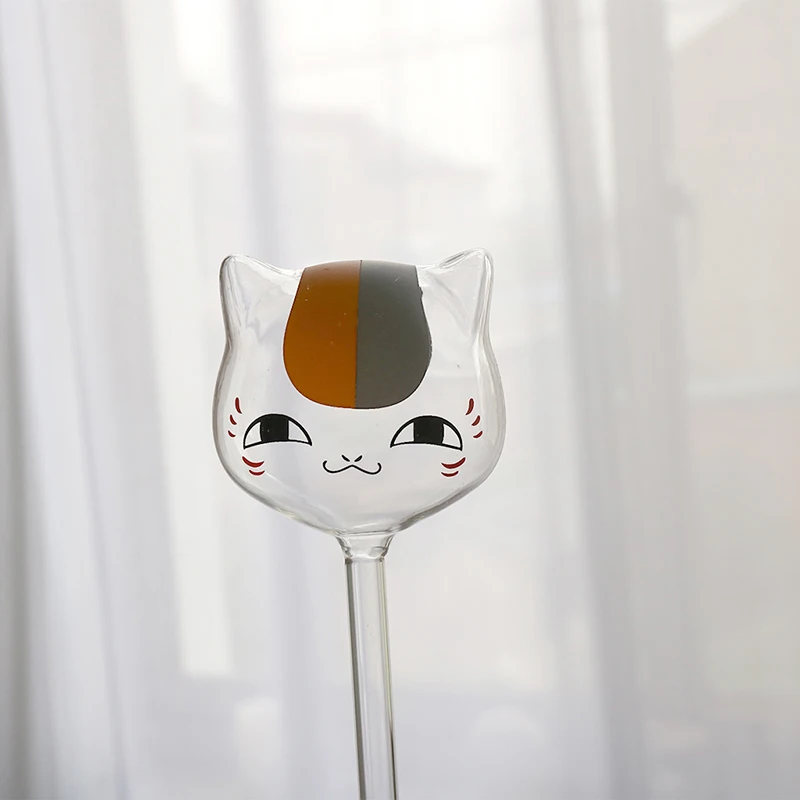 В форме кота стеклянные растения цветок полив шип кол кормушка для воды домашний