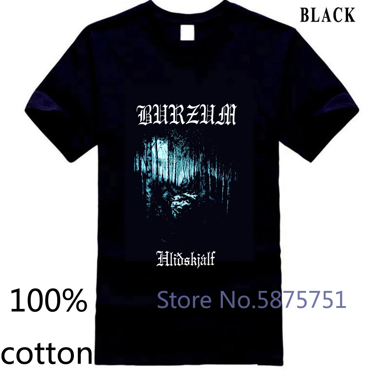 Футболка HIFI Burzum мужская с круглым вырезом тенниска из 100% хлопка майка коротким