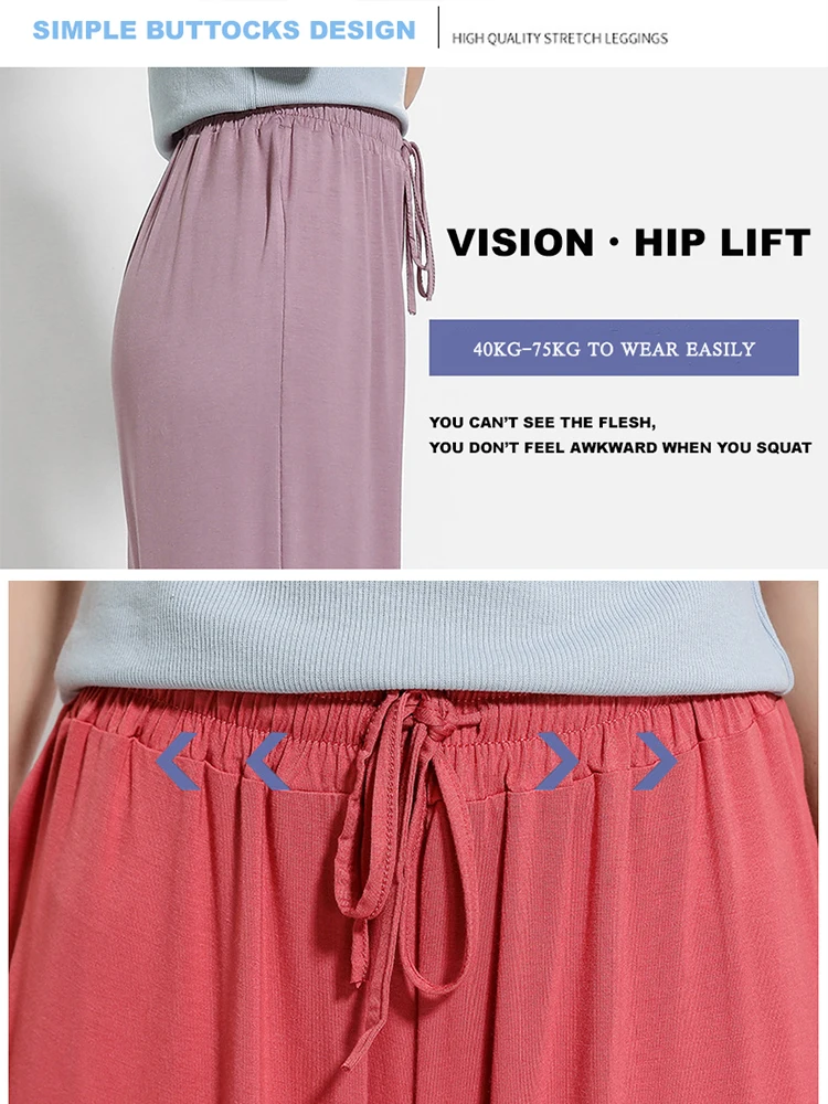 

2021 New High Waist Drape Modal Loose Large Size Thin Wide-leg Pants Women's Summer All-match Trousers Casual Straight-leg