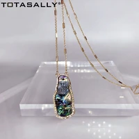 totasally 2020 women long pendant necklace classic green shell irregular pendant false collars sweater chain necklace female