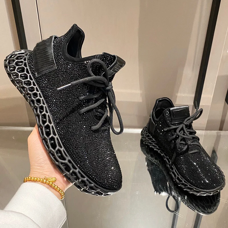 

2012 Spring Summer New Unisex Casual Shoes Luxury Colored Diamonds Decor High Quality Comfortable Breathable Women's Sneakers
