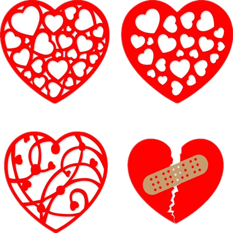 

4pcs Love flower pattern Metal Cut Dies Stencils for Scrapbooking Stamp/photo album Decorative Embossing DIY Paper Cards