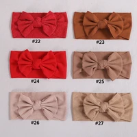 new fashion solid knot bow headband baby ribbed head wraps girls cotton bows turban for children girls stretchy hair accessories