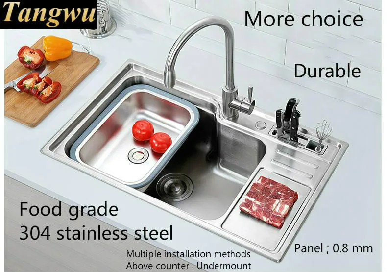 Бесплатная доставка модная кухонная раковина толщиной 0 8 мм из нержавеющей стали