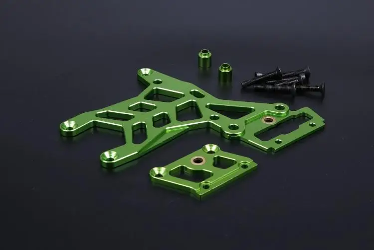 rear green CNC обработки все металлические утолщенные передние и задние второй пол пластины для ROVAN KM HPI BAJA 5B 5T 5SC - Цвет: rear green